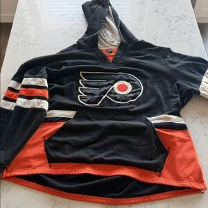 CCM NHL Philadelphia Flyers Lace-Up Hoodie – Black/Orange – 2XL